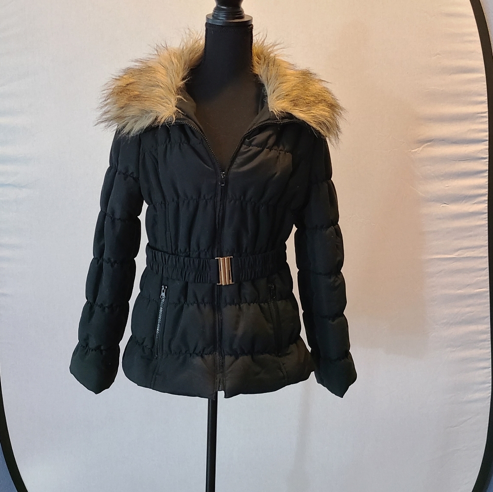 Black puffer coat